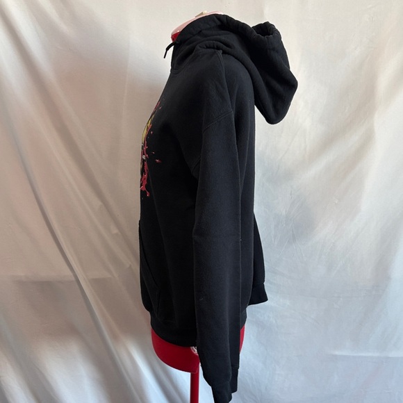 Black Graphic Hoodie with Red Accents - Picture 4 of 6